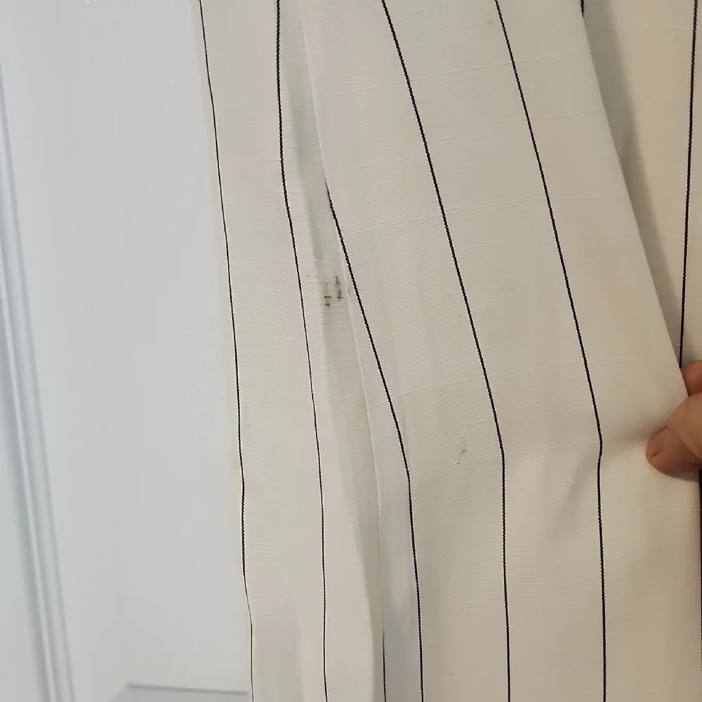 Elegant Cream Striped Mini Dress - Picture 8 of 11